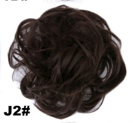Europe, Japan, and South Korea popular hair bun fluffy natural drawstring curly hair ball head hair ring hair set female hair accessories chemical fiber hair Europe, Japan, and South Korea popular hair bun fluffy natural drawstring curly hair ball head hair ring hair set female hair accessories chemical fiber hair